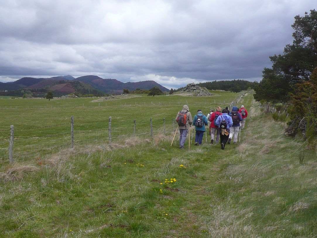 au départ de La Garandie vers le Puy de Combegrasse (7 mai 2017)