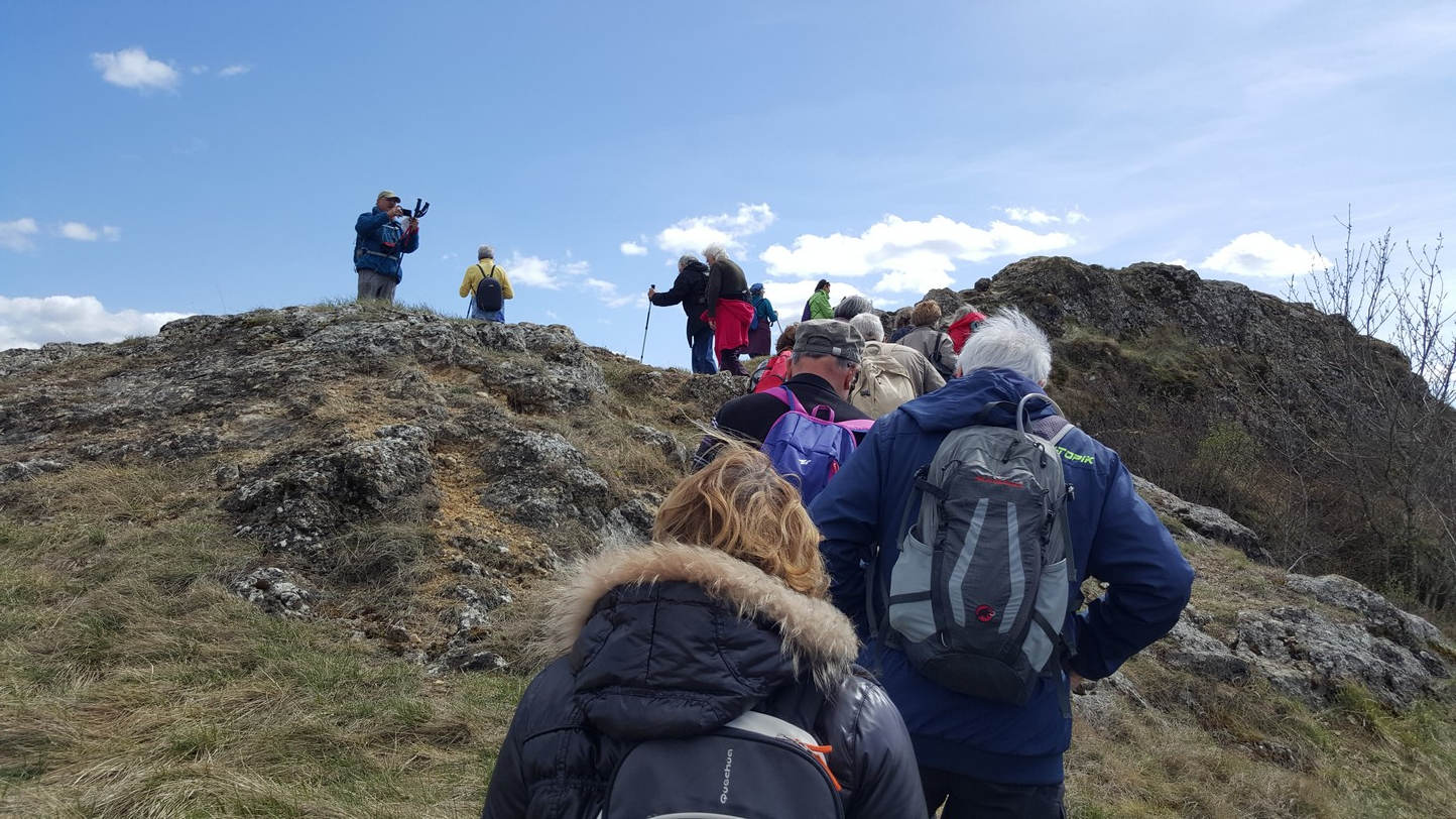 en montant sur le puy de Bane (5 avril 2018)
